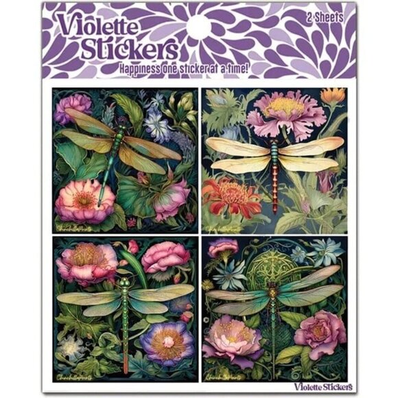 $3 for $15 - Dragonfly Stickers - 2 Sticker Nature Sheets - NEW in Packaging - Picture 2 of 2